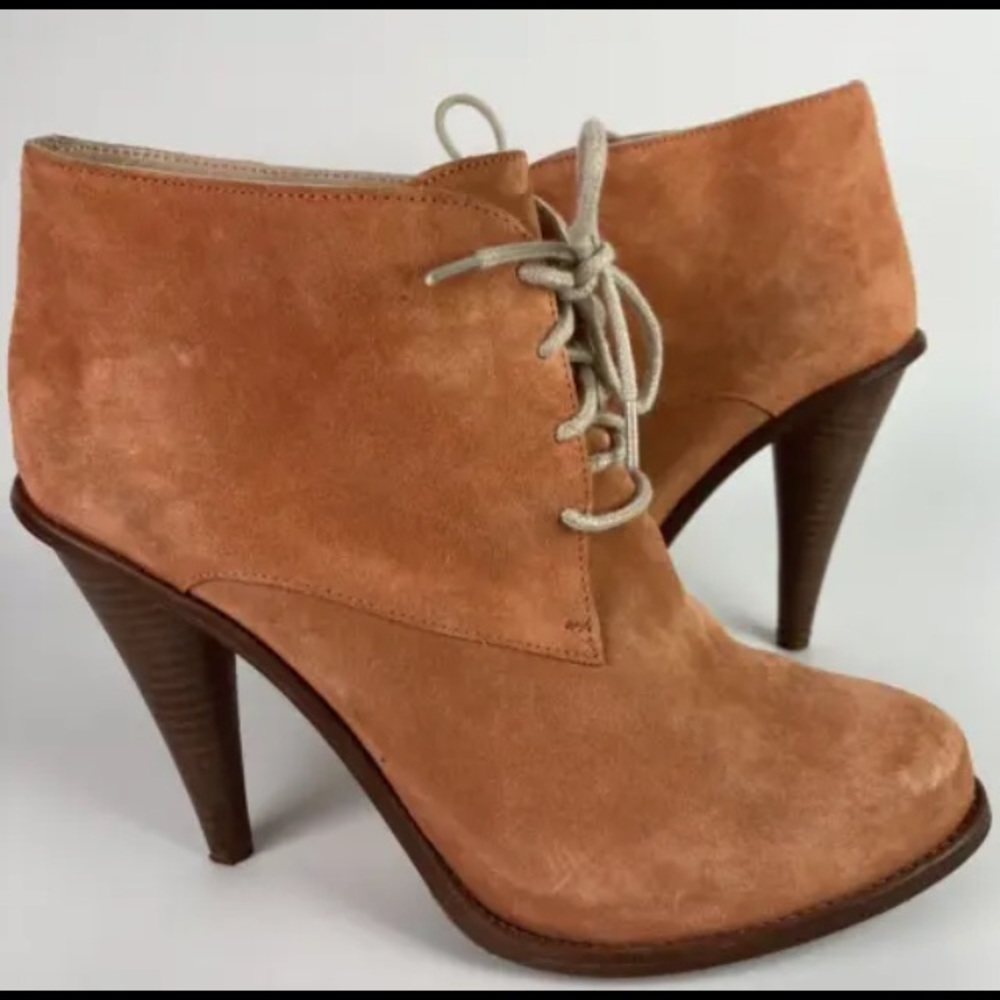 Opening Ceremony 40 9 Stiletto Ankle Boots Booties burnt orange suede Shoetie